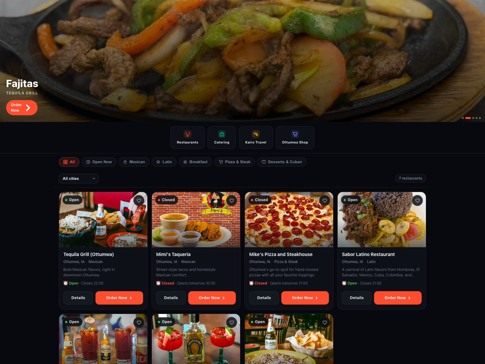 Ottumwa Delivery — Delivery · Multi-restaurante en Iowa